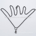 3mm 24" stainless steel floating charm locket necklace pendant chain, different color 316l stainless steel rolo chain